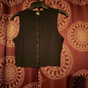 Wild Fable Black Sleeveless Crop Top